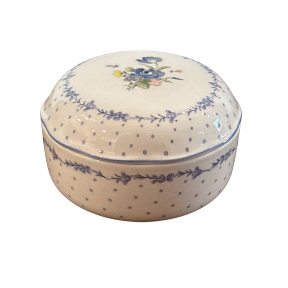 vintage Nikko Floral Ceramic Dish With Lid Microwave Safe Blue Floral Pattern Ja - Picture 1 of 9